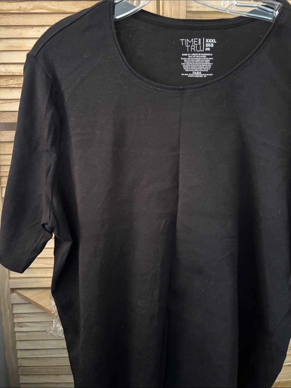 TIME AND TRUE Black Crew Neck Tee XXXL